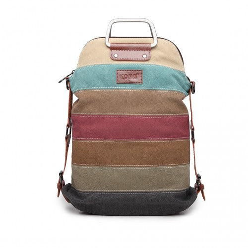 Kono Regenbogen Canvas Streifen Rucksack