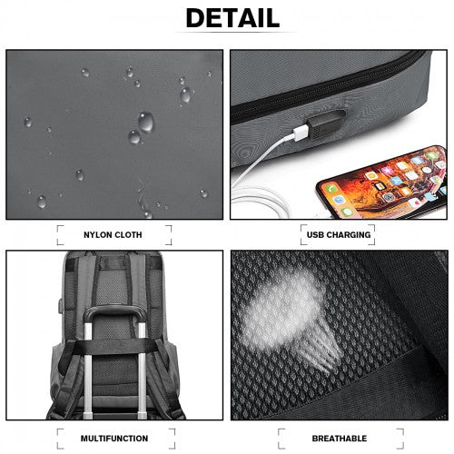 Kono Waterproof Travel Backpack with USB Charging Port