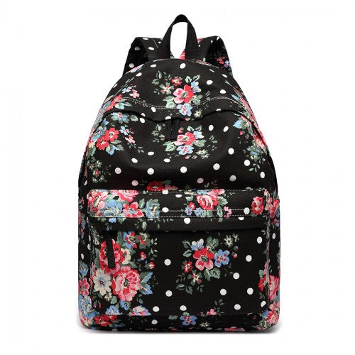 Miss Lulu Large Backpack Floral Polka Dots
