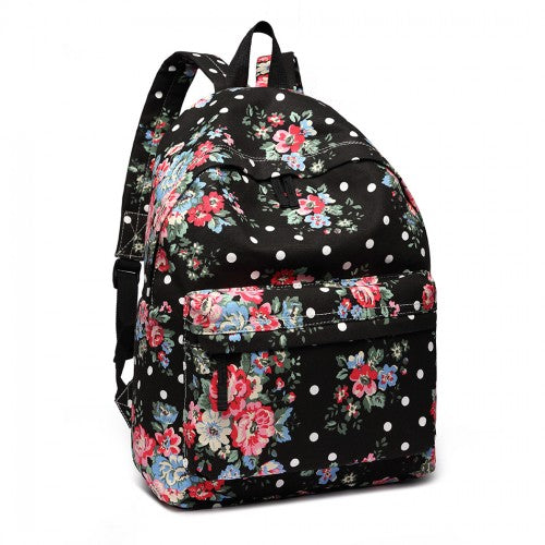 Miss Lulu Großer Rucksack Blumen-Tupfen