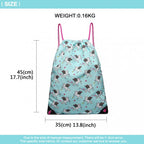 MISS LULU UNISEX DRAWSTRING BACKPACK UNICORN PRINT BLUE