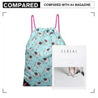 MISS LULU UNISEX DRAWSTRING-RUCKSACK EINHORNDRUCK BLAU