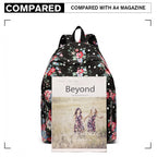 Miss Lulu Großer Rucksack Blumen-Tupfen