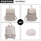 Miss Lulu Kunstleder Stilvolle Mode Rucksack