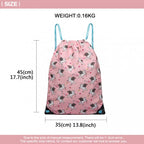 E1406-UN MISS LULU UNISEX DRAWSTRING-RUCKSACK EINHORNDRUCK ROSA