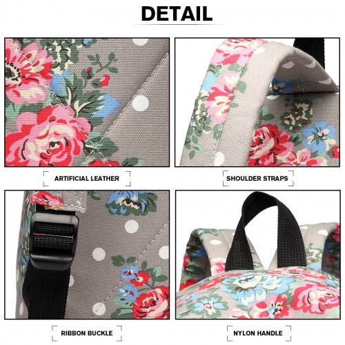 Miss Lulu Großer Rucksack Blumen-Tupfen