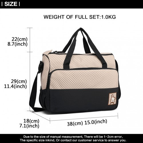 Miss Lulu 5-teiliges Polyester Set für Mutterschaft und Baby Wickeltasche Punkt-Serie