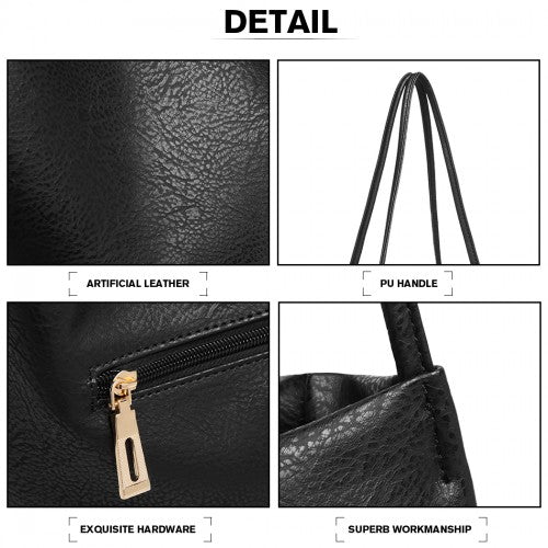 LB1951-MISS LULU GROSSE EIMERTASCHE SCHWARZ