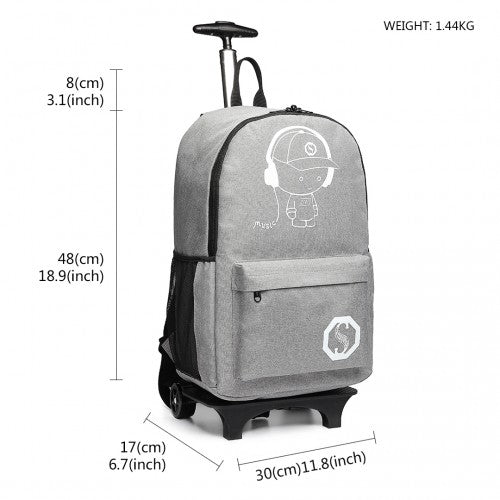 Kono Multifunktionaler Glow-in-the-Dark Trolley-Rucksack