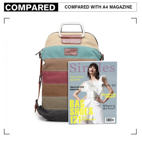 Kono Regenbogen Canvas Streifen Rucksack