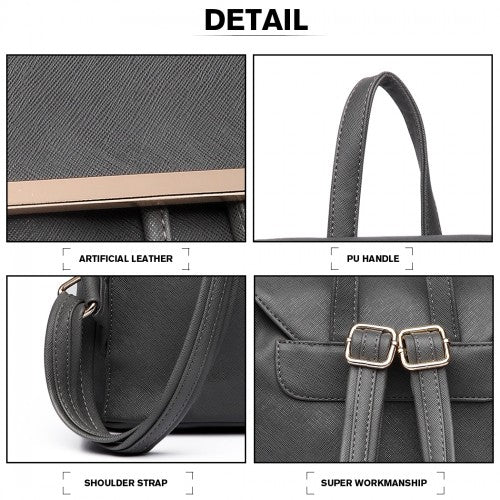 Miss Lulu Kunstleder Stilvolle Mode Rucksack