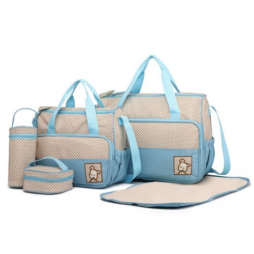 Miss Lulu 5-teiliges Polyester Set für Mutterschaft und Baby Wickeltasche Punkt-Serie