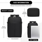 Kono Urban Smart 15L Handgepäck-Rucksack mit Gepäckriemen – Ideal für Reisen, Arbeit & tägliche Pendelwege