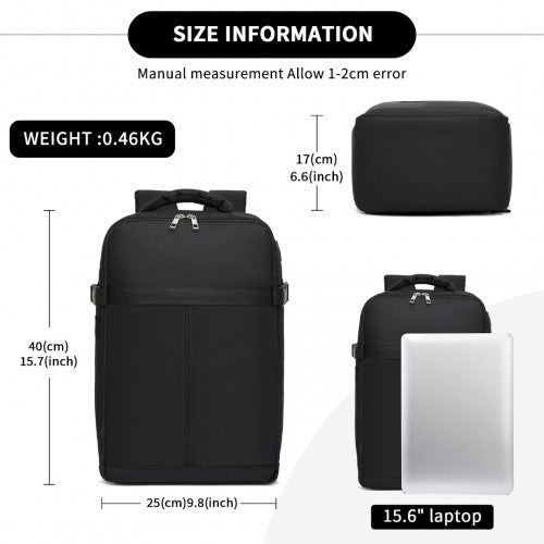 Kono Urban Smart 15L Handgepäck-Rucksack mit Gepäckriemen – Ideal für Reisen, Arbeit & tägliche Pendelwege