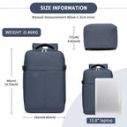 Kono Urban Smart 15L Handgepäck-Rucksack mit Gepäckriemen – Ideal für Reisen, Arbeit & tägliche Pendelwege