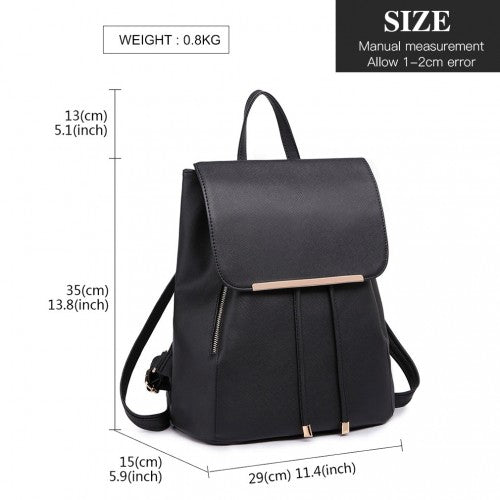 Miss Lulu Stylischer Rucksack aus Kunstleder - Sicherer Tagesrucksack mit Magnetverschluss, Modische PU-Leder Reisetasche