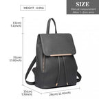 Miss Lulu Stylischer Rucksack aus Kunstleder - Sicherer Tagesrucksack mit Magnetverschluss, Modische PU-Leder Reisetasche