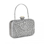 Elegant Abend Clutch Tasche mit Strass-Verzierungen Abnehmbarem Henkel und Kettenriemen