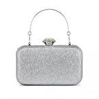 Elegant Abend Clutch Tasche mit Strass-Verzierungen Abnehmbarem Henkel und Kettenriemen