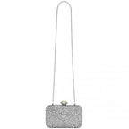 Elegant Abend Clutch Tasche mit Strass-Verzierungen Abnehmbarem Henkel und Kettenriemen