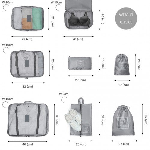 Kono 8 Stück Polyester Reisegepäck Organizer Bag Set