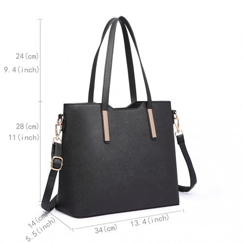 Miss Lulu Dreiteilige Tote-Umhängetasche und Clutch