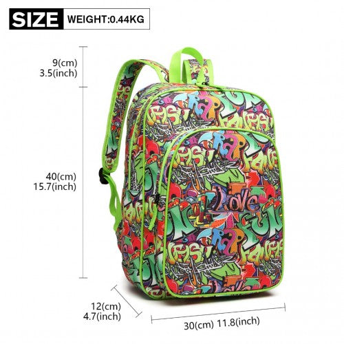Miss Lulu Mode Graffiti Rucksack für die Schule