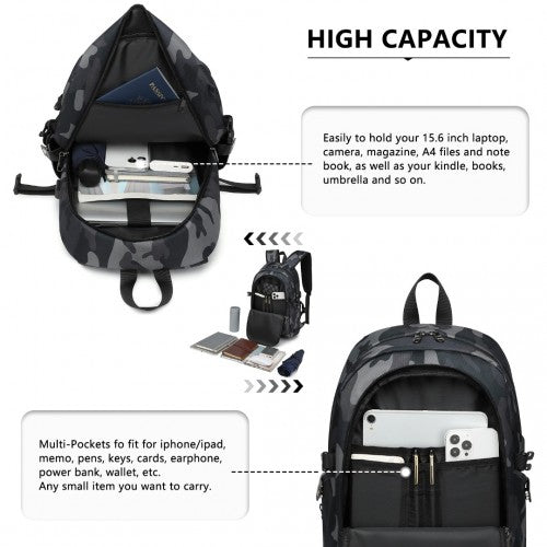 Kono Business Laptop Rucksack mit USB-Ladeanschluss