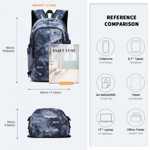 Kono Business Laptop Rucksack mit USB-Ladeanschluss