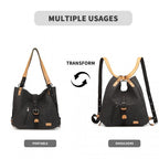 Kono Lässig Segeltuch Doppelt verwendbare Tasche Große Kapazität Umhängetasche und Rucksack