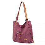 Kono Lässig Segeltuch Doppelt verwendbare Tasche Große Kapazität Umhängetasche und Rucksack