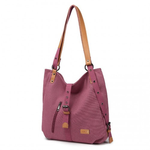 Kono Lässig Segeltuch Doppelt verwendbare Tasche Große Kapazität Umhängetasche und Rucksack