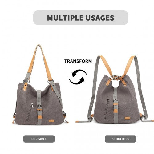 Kono Lässig Segeltuch Doppelt verwendbare Tasche Große Kapazität Umhängetasche und Rucksack