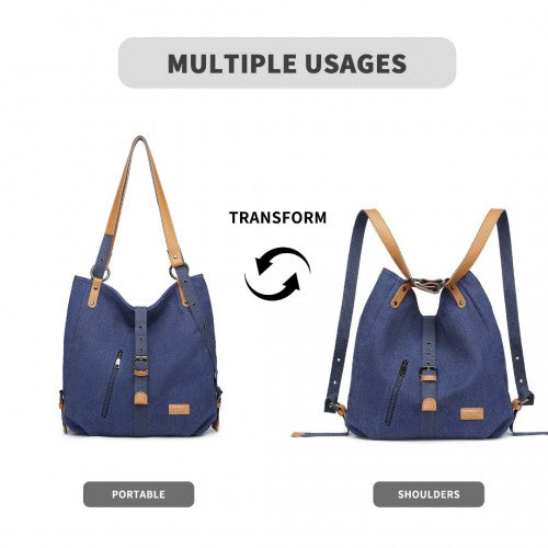 Kono Lässig Segeltuch Doppelt verwendbare Tasche Große Kapazität Umhängetasche und Rucksack