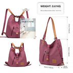 Kono Segeltuch Hobo Schlampig Schultertasche und Rucksack