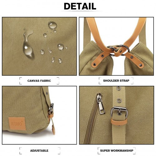 Kono Segeltuch Hobo Schlampig Schultertasche und Rucksack