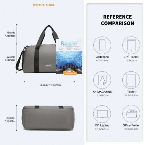 Kono Wasserdicht Seesack Leichtgewicht Sport-Turnbeutel Mit Schuhfach