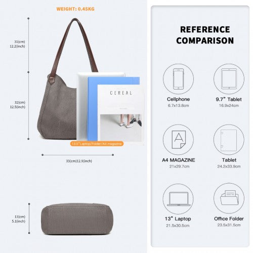 Kono Canvas Schulter-Einkaufstasche