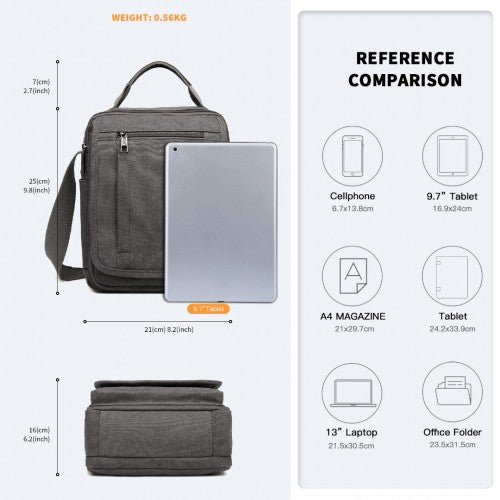 Kono Klein Leinwand RFID-Blockierung Umhängetasche