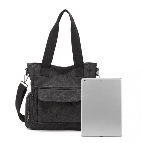 Kono Grosse Kapazität Multi-Fach Leinwand Umhängetasche Tragetasche