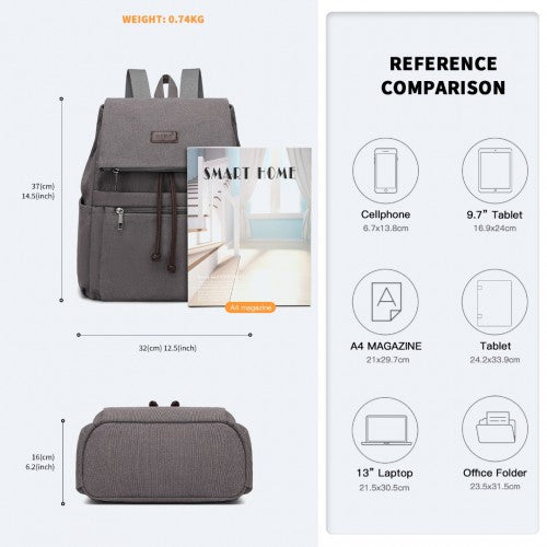 Kono Leinwand Muschelschale Kordelzug Schulrucksack