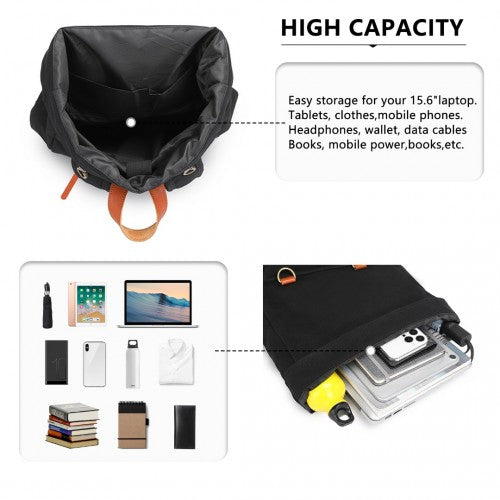 Kono Großes Fassungsvermögen Segeltuch Lässig Reise-Rucksack