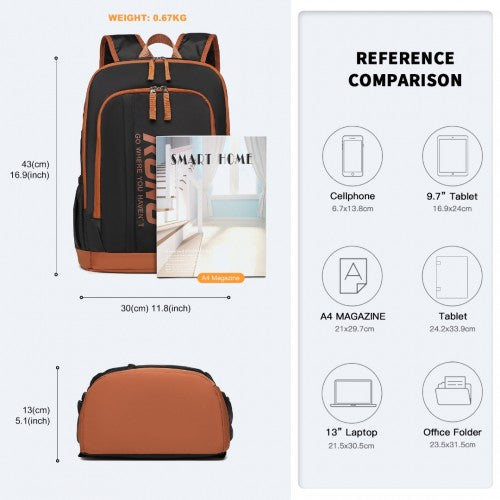 Kono Kontrastreiche Farben Wasserdicht Lässig Rucksack Mit Laptop-Fach