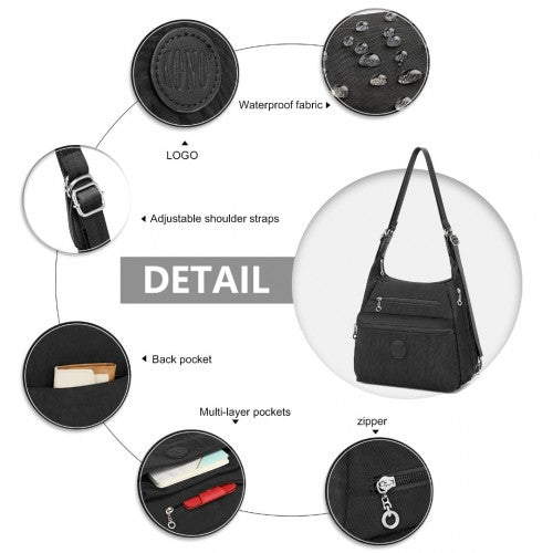 Kono Drei Wege Mehrzweck Lässige Umhängetasche mit doppelten Reißverschlüssen