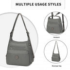 Kono Drei Wege Mehrzweck Lässige Umhängetasche mit doppelten Reißverschlüssen
