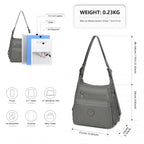 Kono Drei Wege Mehrzweck Lässige Umhängetasche mit doppelten Reißverschlüssen