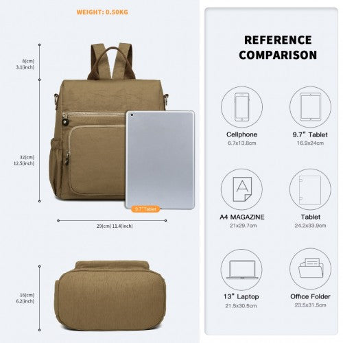 Kono Mehrweg Diebstahlschutz Wasserdicht Rucksack Schultertasche