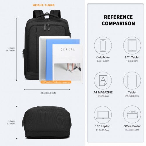 Kono Rucksack mit mehreren Fächern und USB-Anschluss