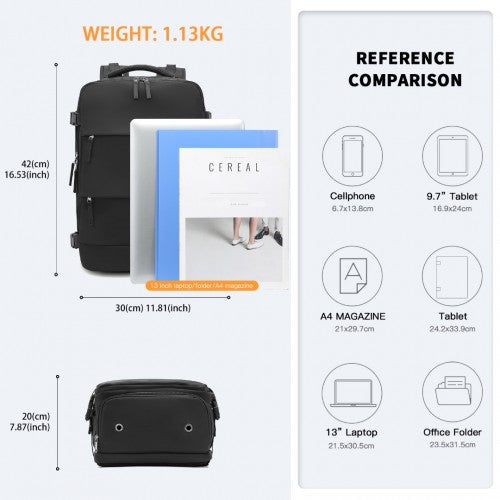 Kono Multifunktional Atmungsaktiv Reise-Rucksack Mit USB-Ladeanschluss  und separatem Schuhfach