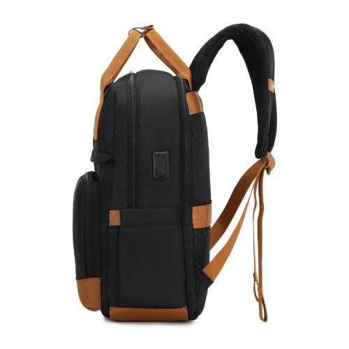 Kono Mehrfächer Laptop-Rucksack mit Typ-C USB-Ladeanschluss und kleiner Tasche für tägliches Pendeln und Reisen